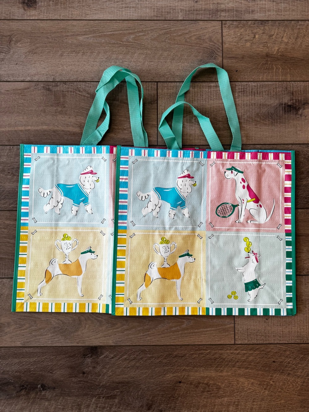 Homegoods TJMaxx Marshalls Viral Tennis Dogs Tennis Tote Bags Set of 2 NWOT
